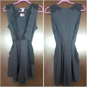 Dark Navy Lace Detailed Romper